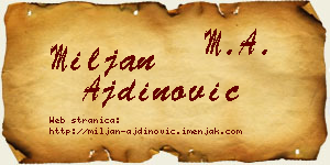 Miljan Ajdinović vizit kartica